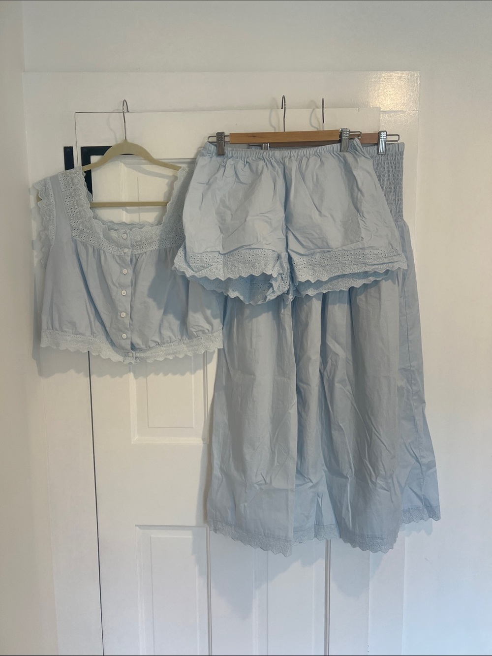 Few Moda x Ali Sisto Daniel Bell Top, Audrey Skirt, Bett Shorts SET, Blue, SM